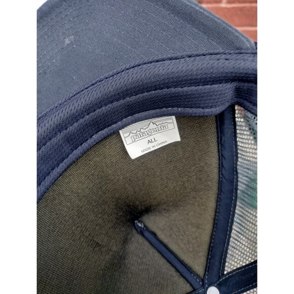 Patagonia Stand Up Blue/White Wave Surf Trucker Hat Snapback - Picture 7 of 7